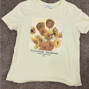 Forever 21 Yellow Sunflower Print Tee